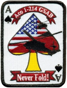 US ARMY A Co. 1-214th General Support Aviation Battalion Never Fold Patch - Picture 1 of 1