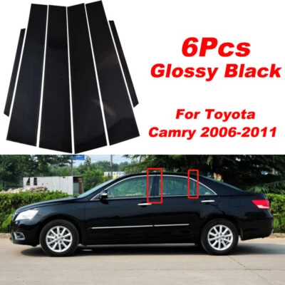 Cubierta de poste de pilar BC negra 6 piezas decoración para Toyota Camry XV40 2006-2011 Foto 1 de 4