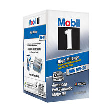 Mobil 1 High Mileage Full Synthetic Motor Oil 5W-30, 12 qt Box