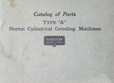Manual de piezas de amoladora OD cilíndrica Norton "A" Foto 1 de 4