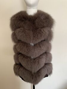 Max & Moi Paris Fox Fur On Leather Gillet Eu40 Brown 