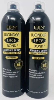 Peluca adhesiva Ebin Wonder Lace Bond spray sujeción extrema firme {2 botellas} 420 ml Foto 1 de 3