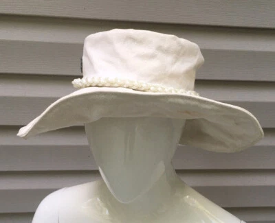 Island Canvas Products UNISEX COTTON CANVAS HAT WITH ADJUSTABLE BAND WHITE WASH - Image 1 of 4