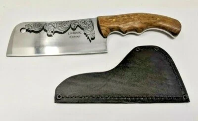 Cuchillo Kizlyar Hecho en Rusia 6 Pulgadas Mango de Madera Dura con Funda de Cuero Marrón Foto 1 de 2
