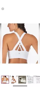 Running Girl XS Sports Bra Crisscross Back White NWT - Picture 1 of 12
