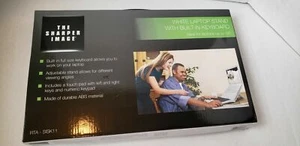 SHARPER IMAGE RTA-SISK11-WHT White Laptop Stand with Built in Keyboard Up to 16" - Picture 1 of 1