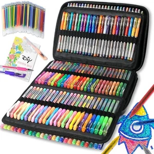 Premium 160 Color Glitter Gel Pens with Comfort Grip - Ideal for Adults Coloring - Picture 1 of 9