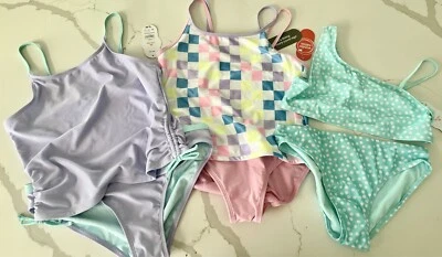 BRAND NEW w/Tags Lot/3 Swimsuits/2 Tankinis/1 Bikini 14/16 Girls Wonder Nation - Image 1 of 4