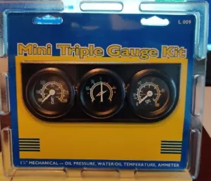Made by Sunpro L009 Mini Triple Gauge Kit 1 1/2" Mechanical Black - Picture 1 of 1