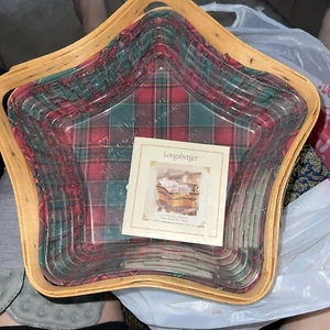 Longaberger 2001 Shining Star Basket Protector Liner Christmas Collection 10" - Picture 1 of 6