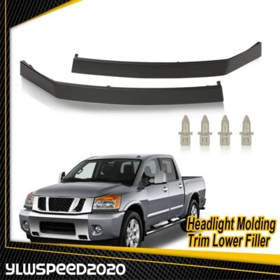 Ajuste para Nissan 04-15 Titan Armada QX56 Faro Moldura Borde Cubierta de Relleno Inferior Foto 1 de 4