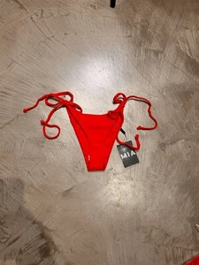 MAI MIA TIE-UP TIE-SIDE TANKINI BIKINI BOTTOM WOMEN'S SEXY RED LARGE NWT - Picture 1 of 3