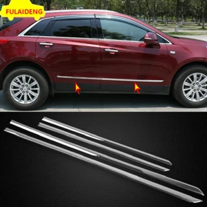 4P For Cadillac XT5 2017-2023 Chrome Decorate Side Door Body Molding Strip Trims - Picture 1 of 8