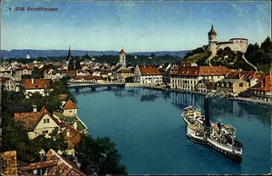 Postal de vapor panorámico Schaffhausen Suiza Suiza ~1910 Suiza - Imagen 1 de 2