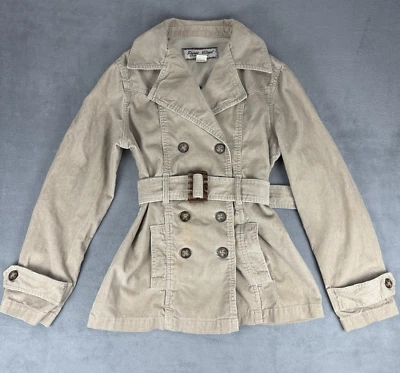 Linda chaqueta Paris Blues para mujer mediana beige pana con cinturón Preppy Cottagecore Foto 1 de 4