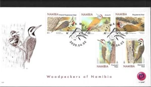 Namibia, pájaros carpinteros de Namibia 2020 ilustrados FDC, AVES - Imagen 1 de 1