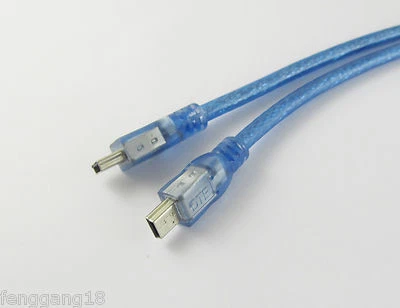 1x Mini USB 5 Pin Male To Mini 5 Pin Male Data Adapter Extension Cable Cord Blue - Image 1 of 2