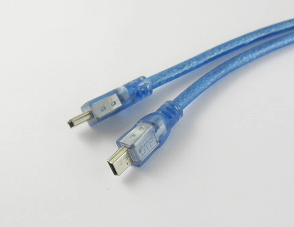 1x Mini USB 5 Pin Male To Mini 5 Pin Male Data Adapter Extension Cable Cord Blue - Image 1 of 2