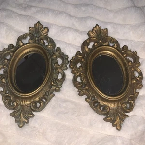 Mid Century Modern Gold Pair Mirrored Frames Burwood (See Description) - Picture 1 of 3