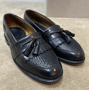 Mocasín Allen Edmonds Negro Talla 8.5 D "Cody" Tejido Enchufe Borla Kiltie - Imagen 1 de 13