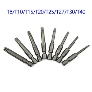 Practical Bit Screwdriver T8/T10/T15/T20/T25/T27/T30/T40 8 Pcs Five-point - Picture 1 of 12