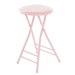 24 Inch Cushioned Folding Stool - Holds up to 250 Pounds - Easy to Store Pink - Picture 1 of 3