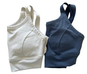 Juego de 2 sujetadores deportivos OFFLINE by Aerie blanco y azul con soporte más soporte talla XL - Imagen 1 de 10