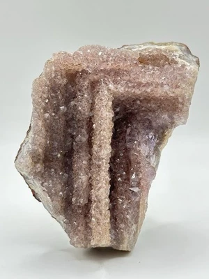 Druzy Hematite Pink Amethyst Pseudomorph after Anhydrite Sidi Rahal, Morocco - Image 1 of 4