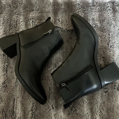 ANNE KLEIN iflex Jeffrey Botas Botines Cuero Negro Para Mujer Talla 7.5 Foto 1 de 4