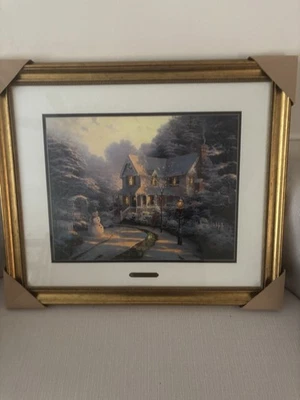 Thomas Kindale "The night before Christmas lithograph gold frame with signed COA - Image 1 of 4