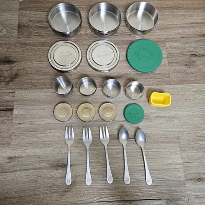 PlanetBox Dippers - Recipientes, garfos e colheres de aço inoxidável para almoço - Imagem 1 de 4