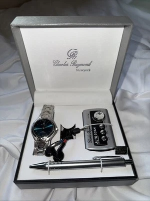 Lot montre Charles Raymond neuve en boite montre, stylo et radio avec écouteurs - Photo 1/4