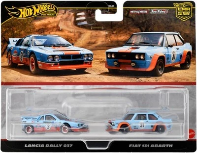 Juego de 2 coches Hot Wheels Premium Car Culture Lancia Rally 037 y Fiat 131 Abarth Foto 1 de 4