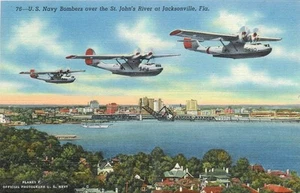 Postal de aviones militares St. John's River Teich de bombarderos de la Marina de los Estados Unidos de 1940 25-5978 - Imagen 1 de 2