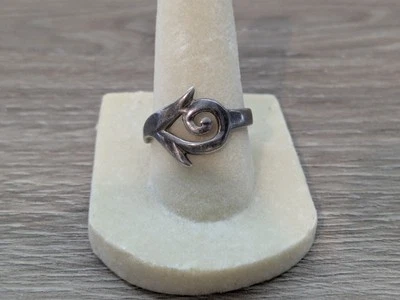 Elegante Anillo de Plata de Ley Espiral Sólido Sello 925 Sin Níquel Foto 1 de 4