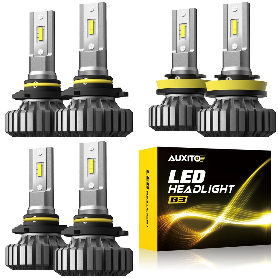 6X White LED Headlight Fog Bulbs For Chevy Silverado 1500 2500 3500 HD 2003-2006 - Image 1 of 4