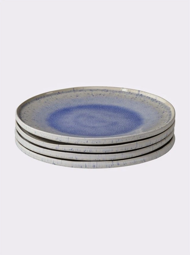 Dessertteller blau 22,5cm Impressionen Keramik 4er Set blau-ecru UVP:59,99€ 10.5 - Bild 1 von 1