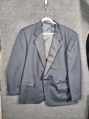 Blazer Pierre Balmain Para Hombres 46 Largo Negro Lana Único Pecho Muesca Solapa Chaqueta Foto 1 de 4