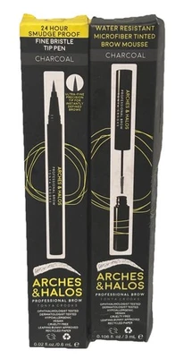 2x Arches and Halos CHARCOAL Fine Bristle Tip Pen & Tinted Brow Mousse Eyebrow - Image 1 of 3