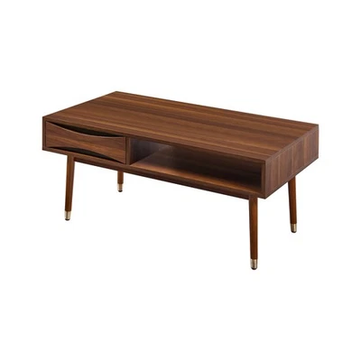 Teamson Home Dawson Modern Coffee Table with Storage, Walnut - Image 1 of 4