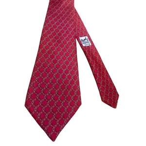 Hermès Paris Krawatte 100% Seide - Kettenmuster - Luxus Designer Krawatte - Bild 1 von 11