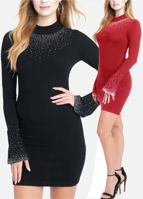 Nuevo con etiquetas Vestido Suéter Bebe Cuello Tortuga Adornado L Reg. $128 Foto 1 de 4