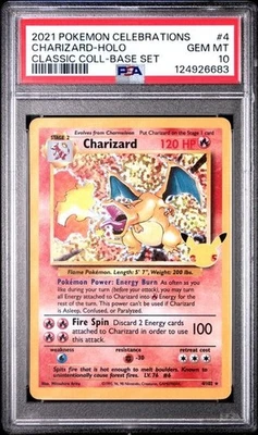 PSA 10 Charizard Celebrations Classic 4/102 Holo Base Set Pokemon Card 2021 - Image 1 of 2