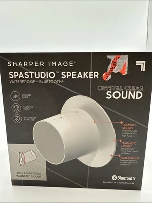 Sharper Image Spastudio Shower Speaker Waterproof Bluetooth Magnetic Mount USB-C - Image 1 of 4