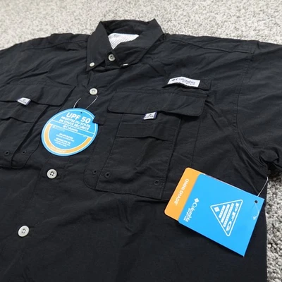 Columbia Shirt Mens XS Black Bahama II PFG Fishing Omni Shade Button Up UPF 50 - Image 1 of 4