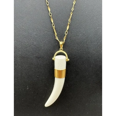 Collar retirado Stella y punto CUERNO DE SAHARA BLANCO tono dorado 27-29" Foto 1 de 4