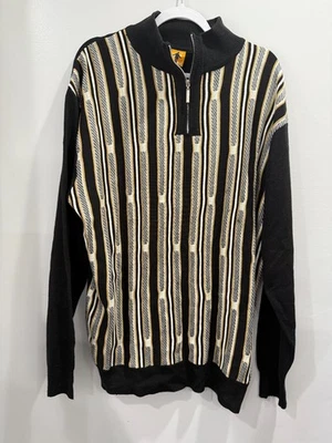 Suéter Teve Harvey Celebrity Edition 1/4 Cremallera Para Hombre Talla 2XL Dorado Negro Blanco Foto 1 de 4