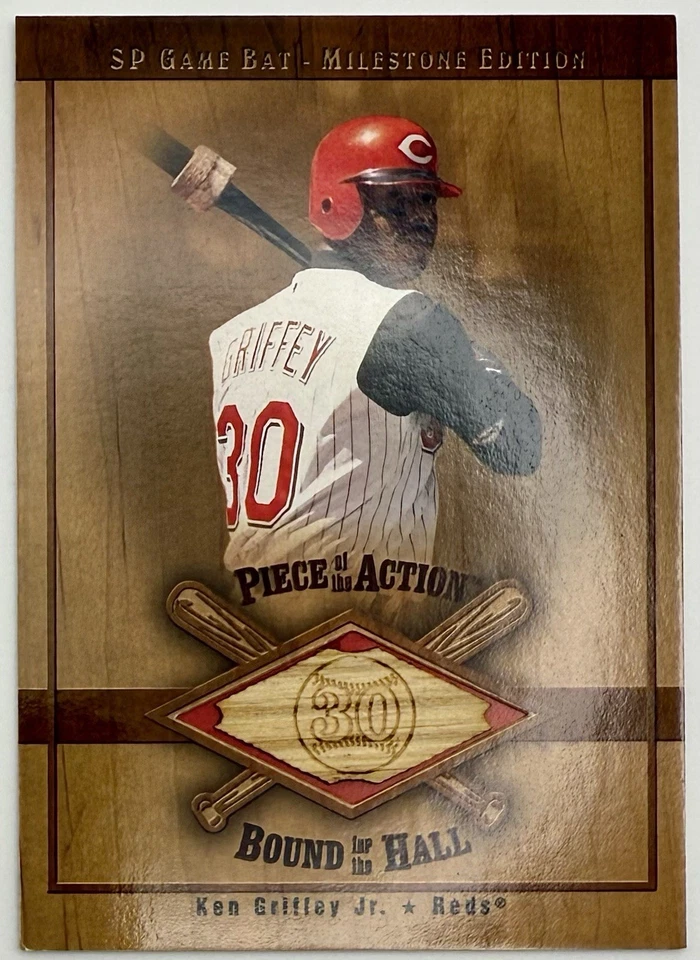 2001 Upper Deck SP Game Bat Ken Griffey Jr Bound for the Hall Bat Card B-KG(R) - Image 1 of 2