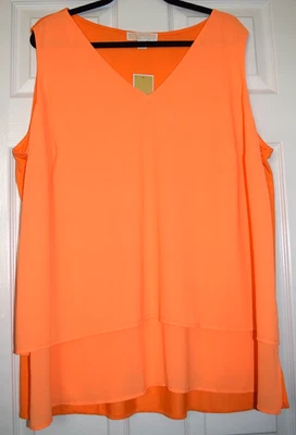 Michael Kors Women's Blouse Sleeveless Orange Size 3X New - Image 1 of 4