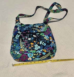 Vera Bradley Purse Midnight Blues Hipster Crossbody Shoulder Bag Floral - Picture 1 of 7